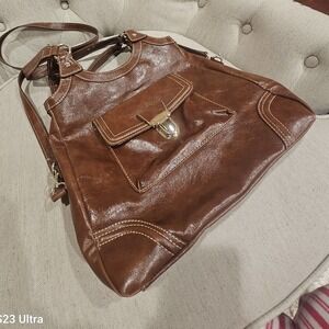 LIZ CLAIBORNE  Brown leather, 3 compartment purse